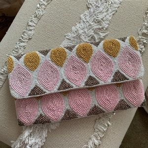 Colorful beaded clutch